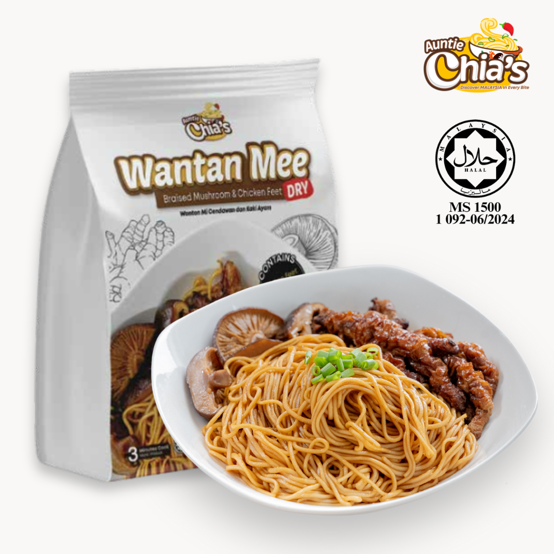 Braised Mushroom Chicken Feet Instant Wantan Mee